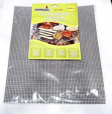 Ompagrill Tappetino antiaderente per griglia o piastra quadrato 42x36cm