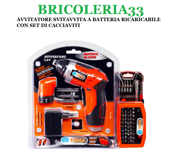 1815341-0Poggi Avvitatore Trapano a Batteria 3.6 V Set Cacciaviti PG37NT-1