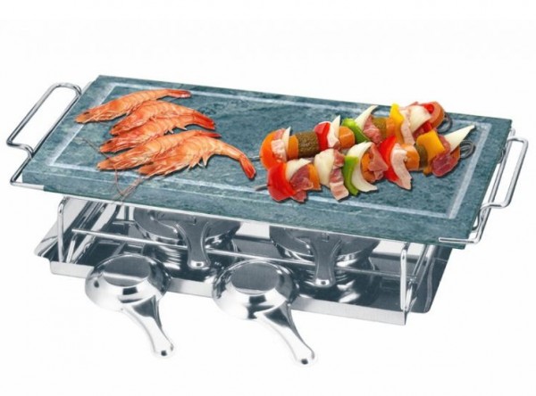 3290435-GRILL DA TAVOLA IN PIETRA OLLARE EVA RETTANGOLARE