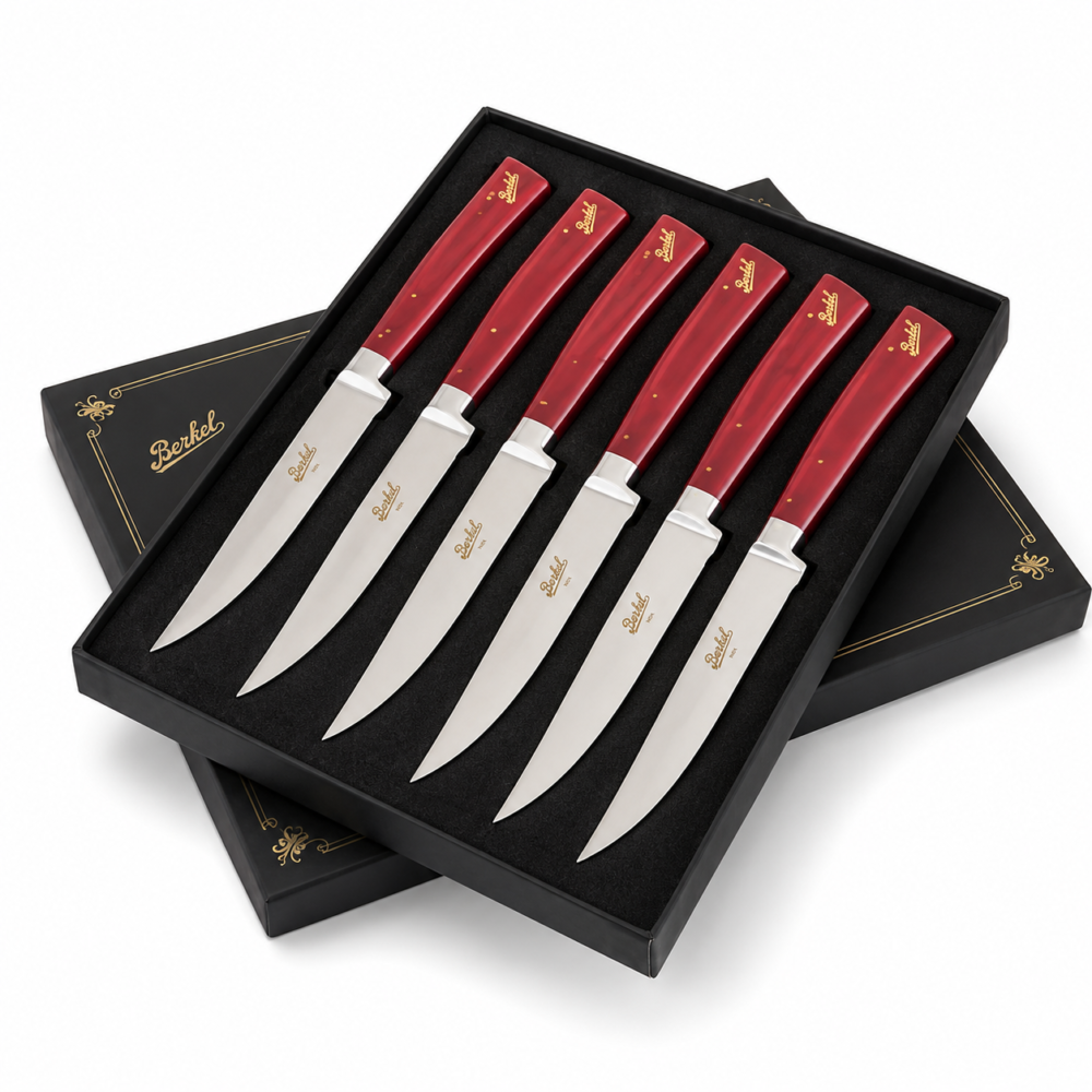 ELEGANCE SET 6 COLTELLI DA BISTECCA IN ACCIAIO ROSSO