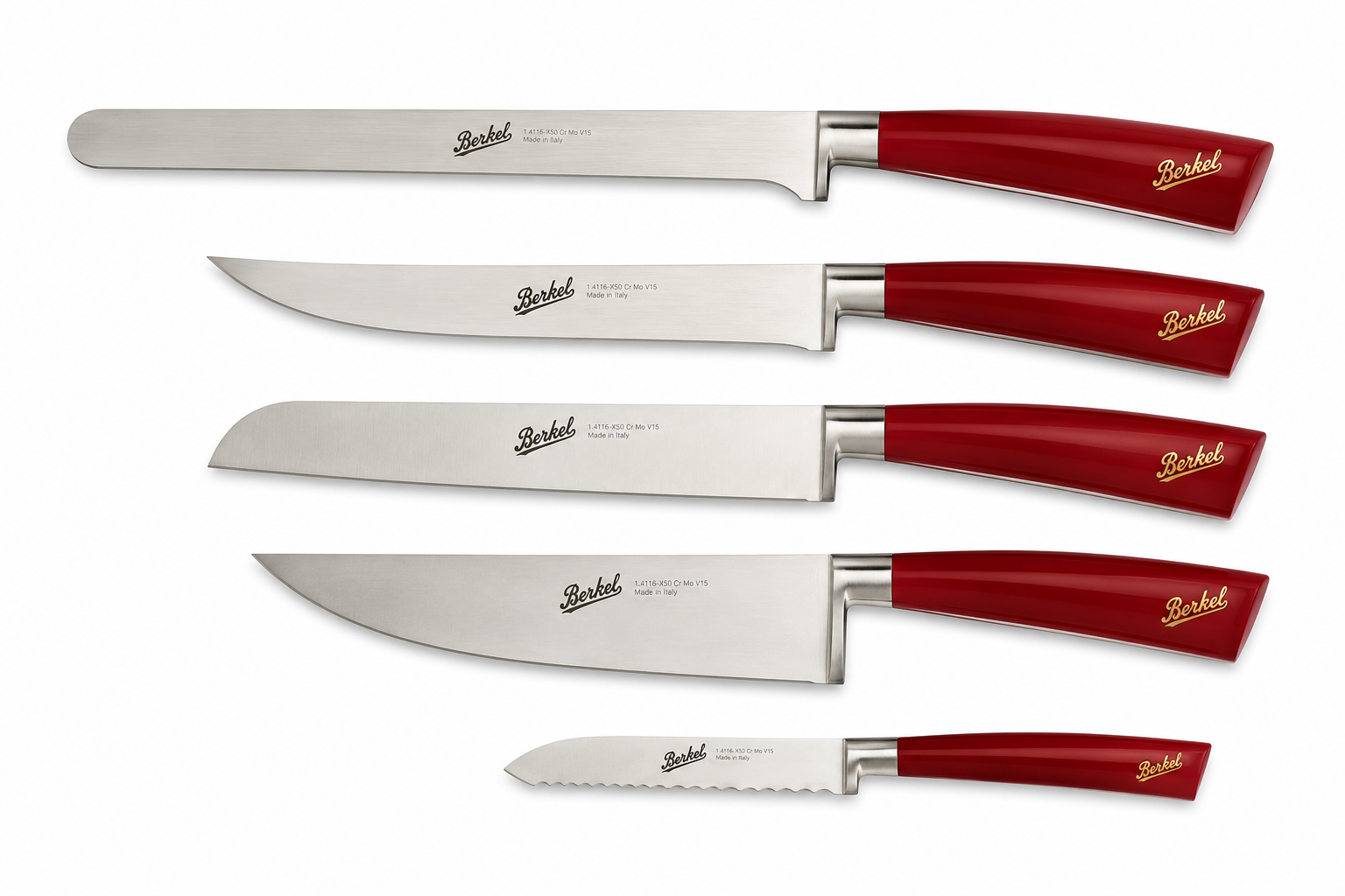 ELEGANCE SET 5 COLTELLI CHEF ROSSO
